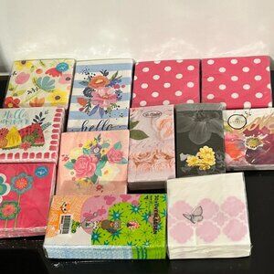 Lot of 12 Packs Decorative Paper Napkins – Assorted Designs
